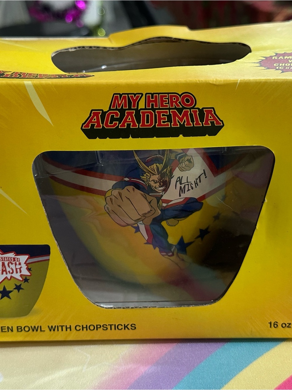 All Might Kids Bowl & Chopsticks Set - Yellow